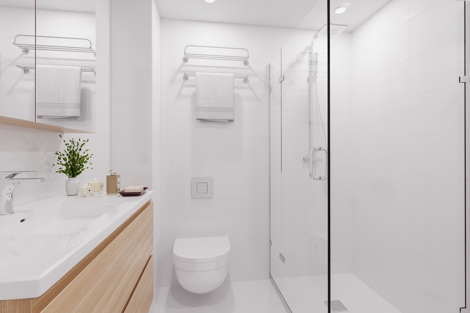 Leilighetens baderom virtuelt stylet og oppusset. Grip sjansen nå! Galleribilde