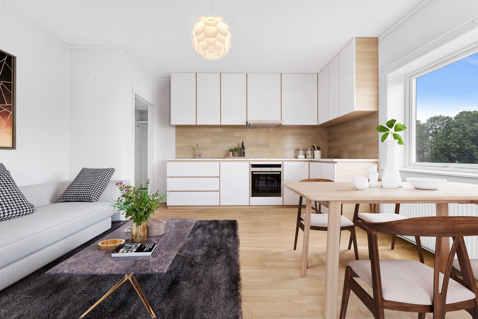 Her er leiligheten virtuelt stylet og renovert- Start med blanke ark og tilfør leiligheten eget preg! Galleribilde