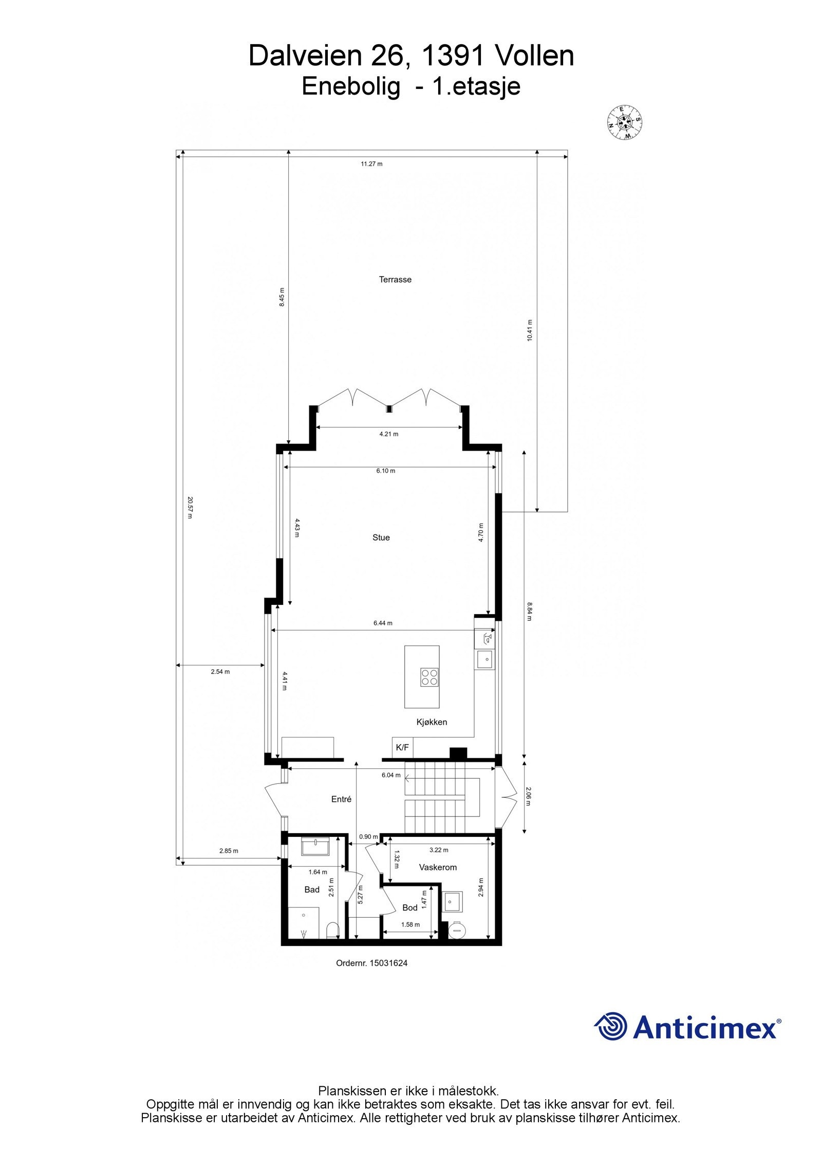 Plantegning 1. etasje Galleribilde