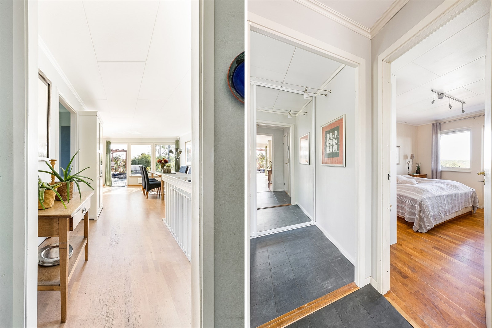 Badet og soverommene i første etasje er samlet innerst i gangen. Galleribilde