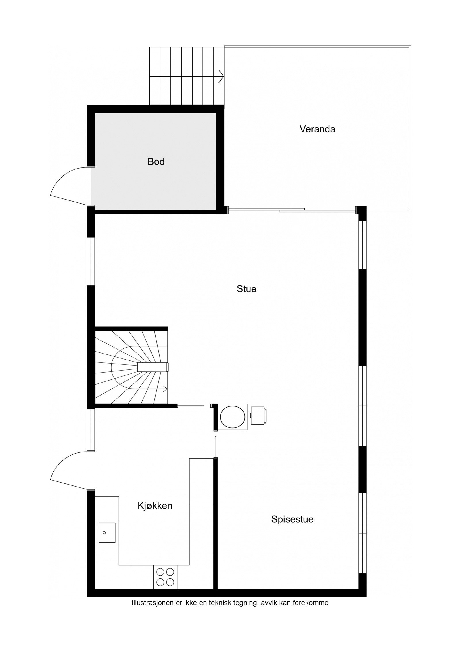 Plantegning 1. etg. Galleribilde