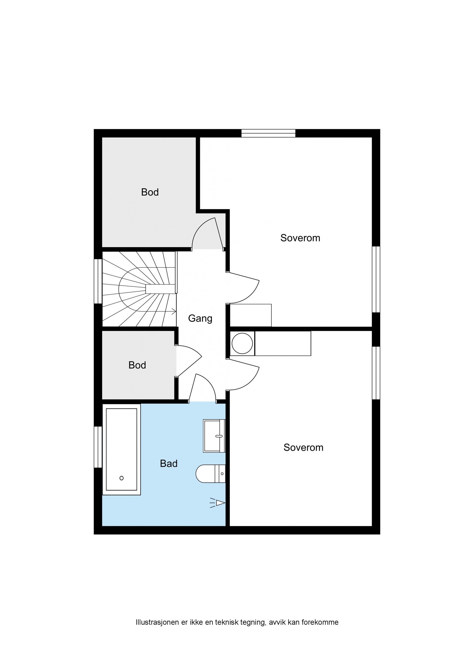 Plantegning 2 etg. (loftsetasjen) Galleribilde