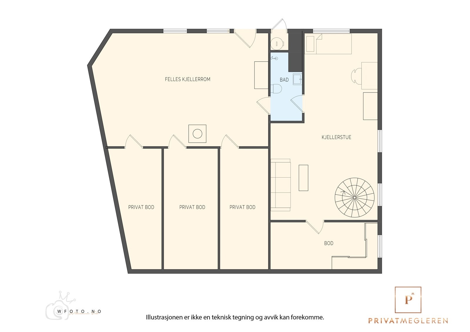 Plantegning u.etg. Galleribilde