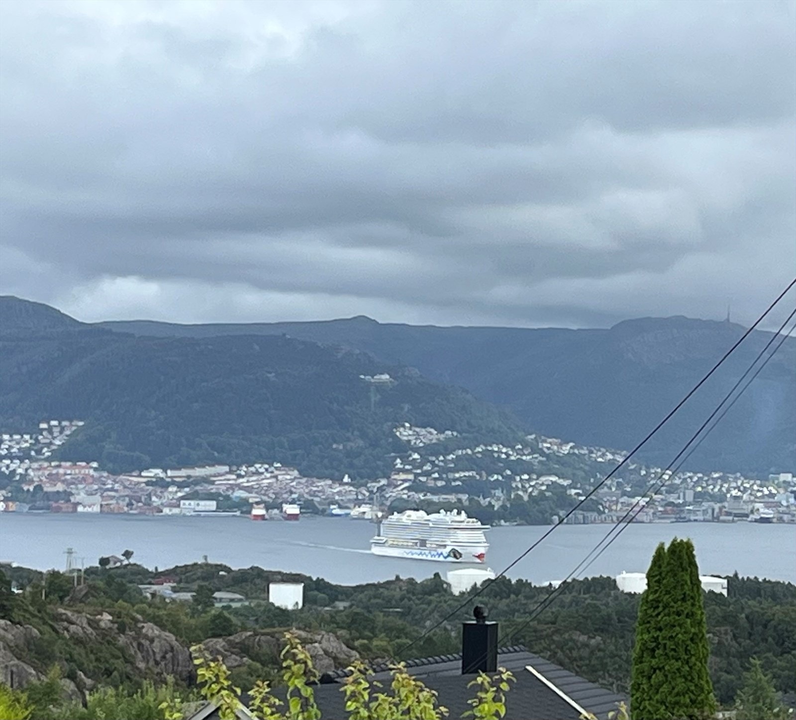 Utsikt mot Bergen by. Galleribilde
