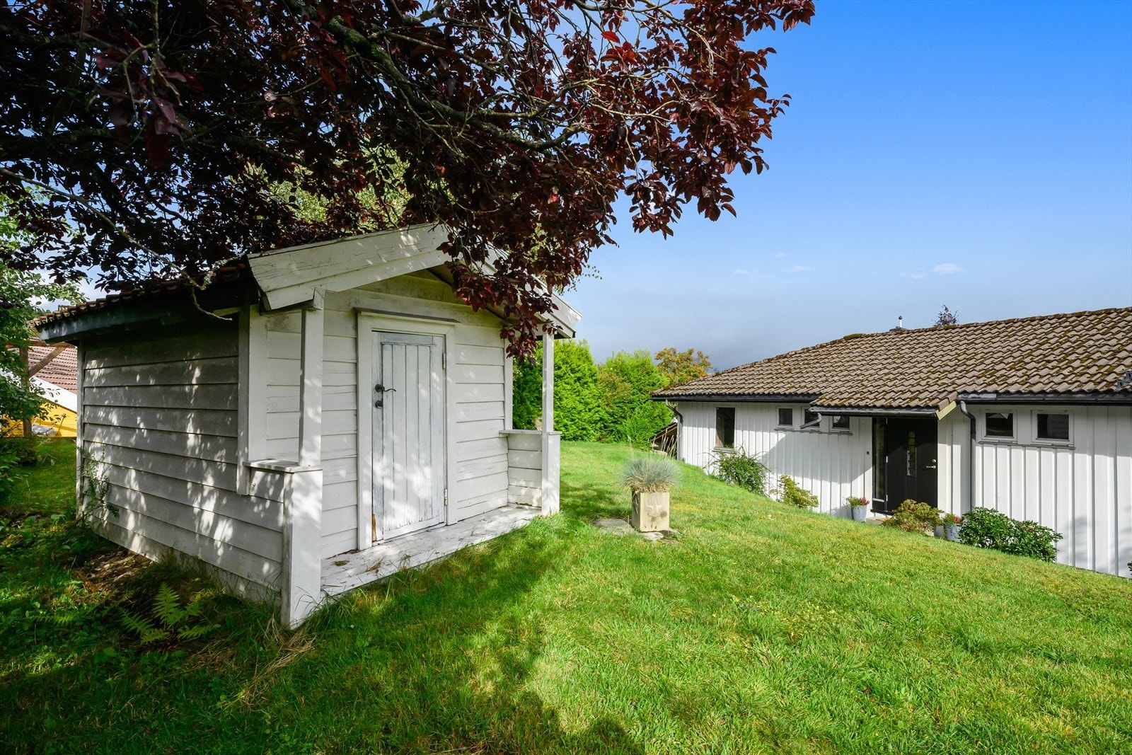 Uthus/bod i hagen. Galleribilde