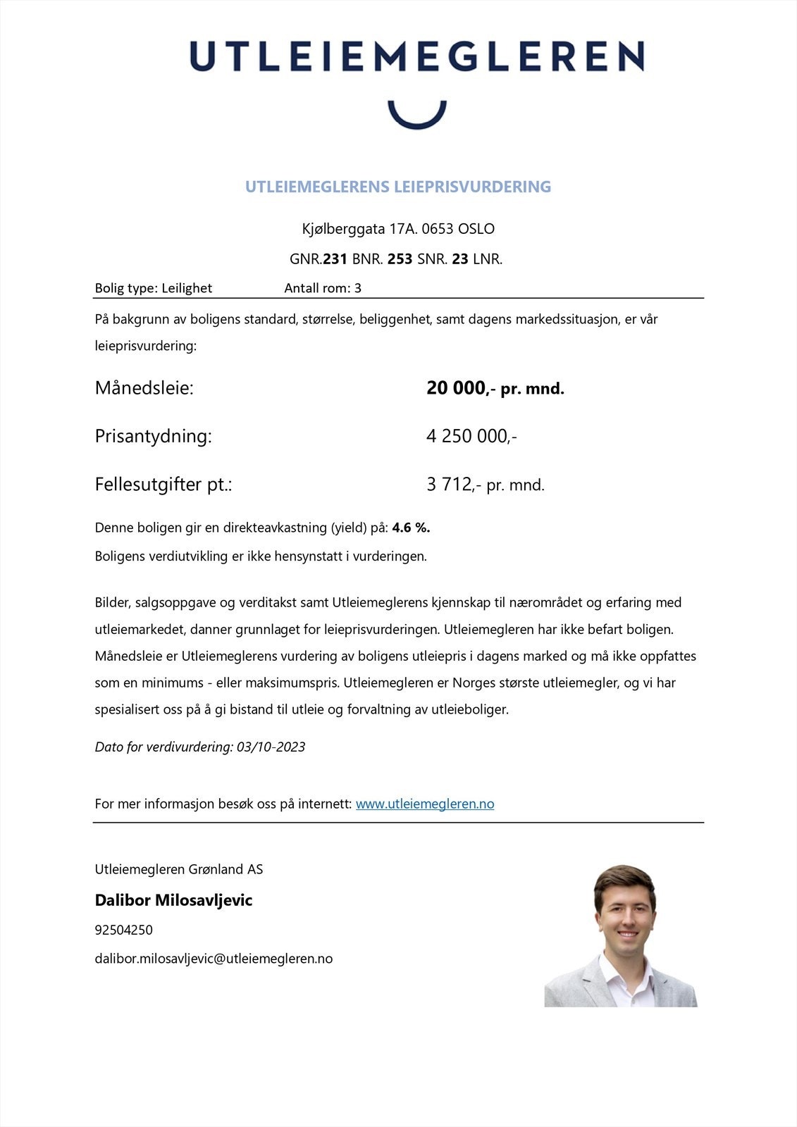 Leieprisvurdering Kjølberggata 17 A Galleribilde