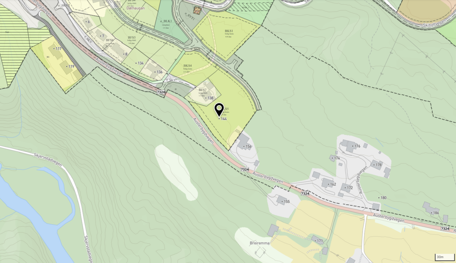 Reguleringsoversikt, planID 20151234, regulert sist i 2015. Galleribilde