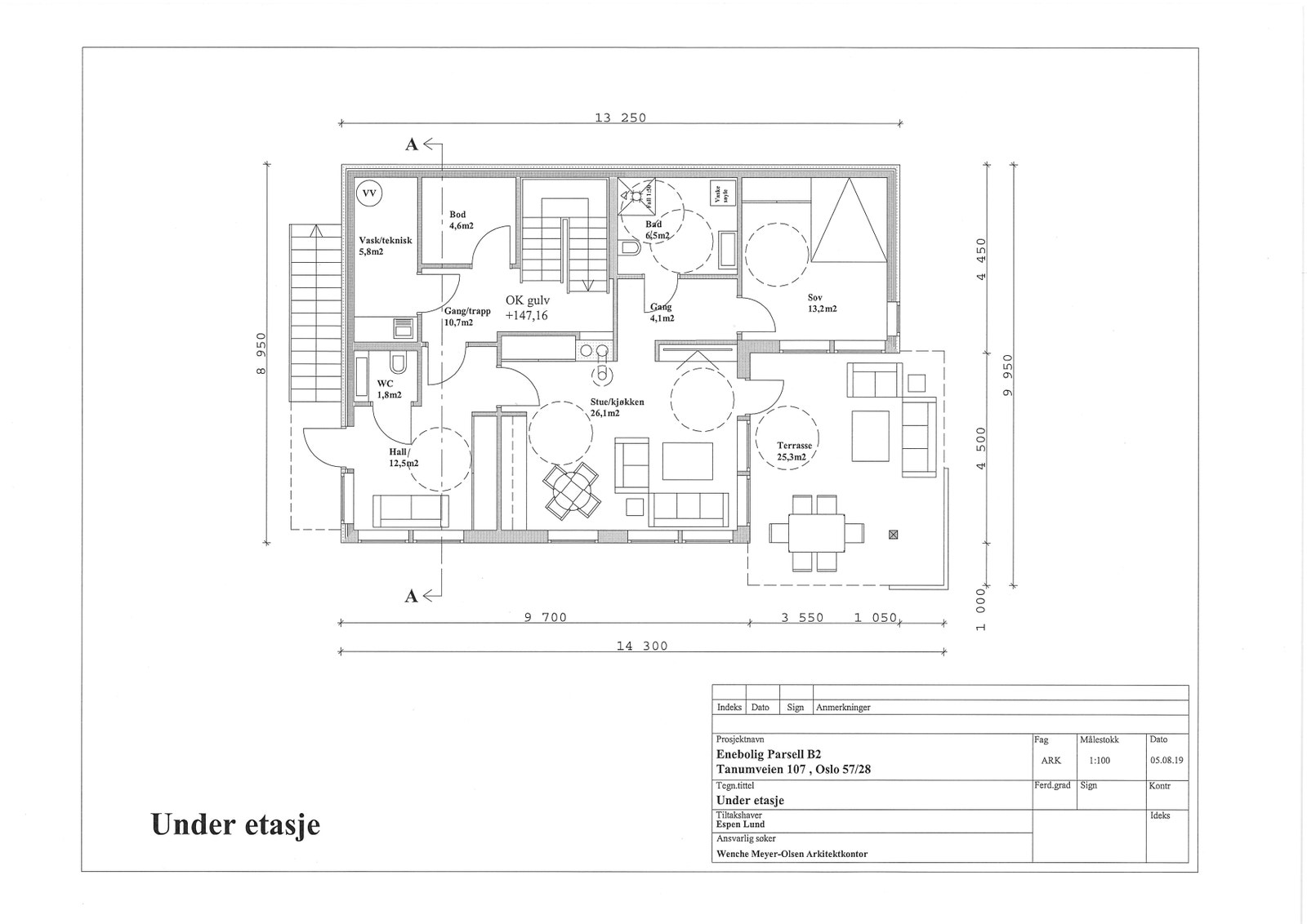 Plantegning underetasje Galleribilde