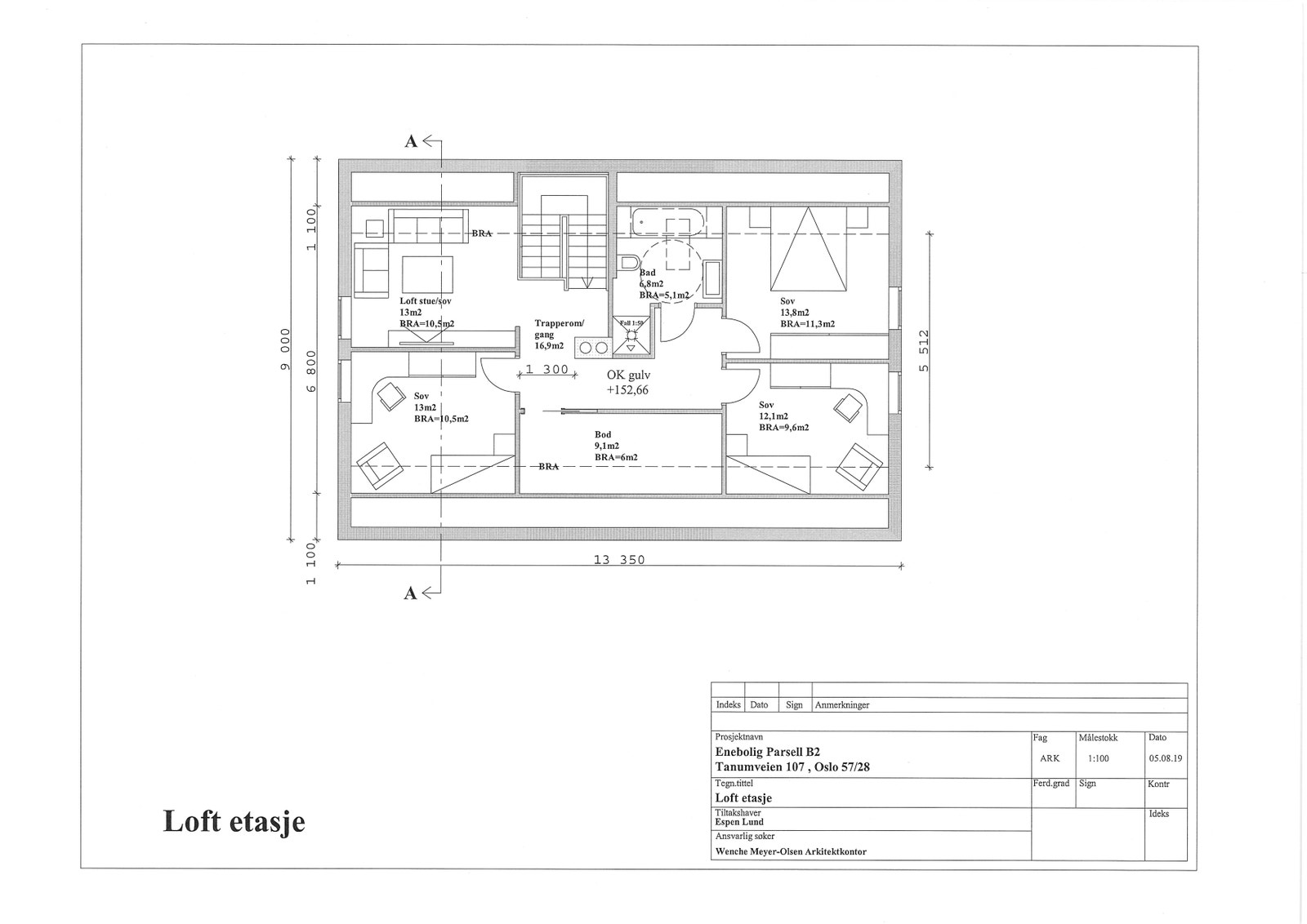 Plantegning loftetasje Galleribilde