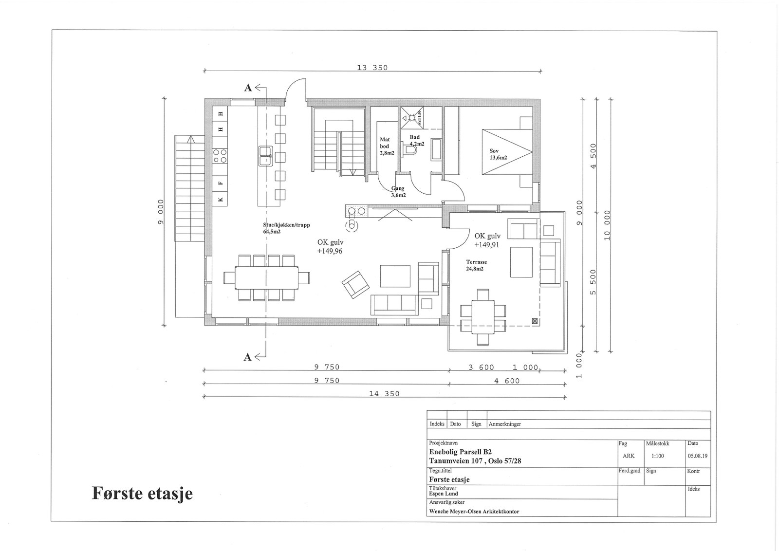 Plantegning 1. etasje Galleribilde