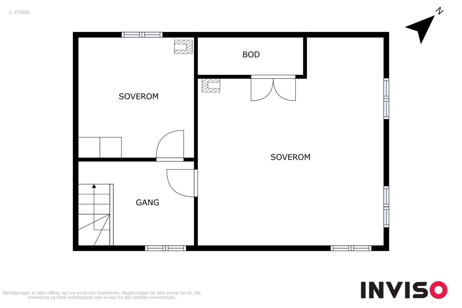 Plantegning 2. etasje våningshuset Galleribilde