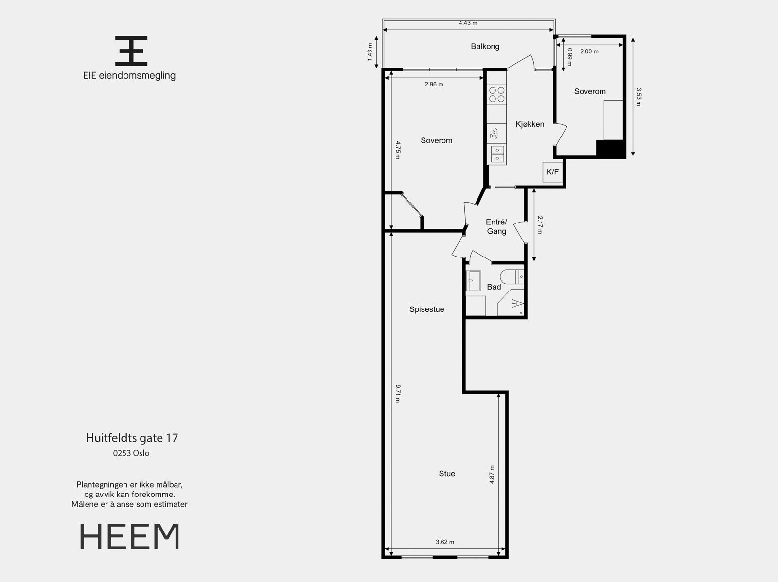 Plantegning | 8. etasje med felles heisadkomst Galleribilde