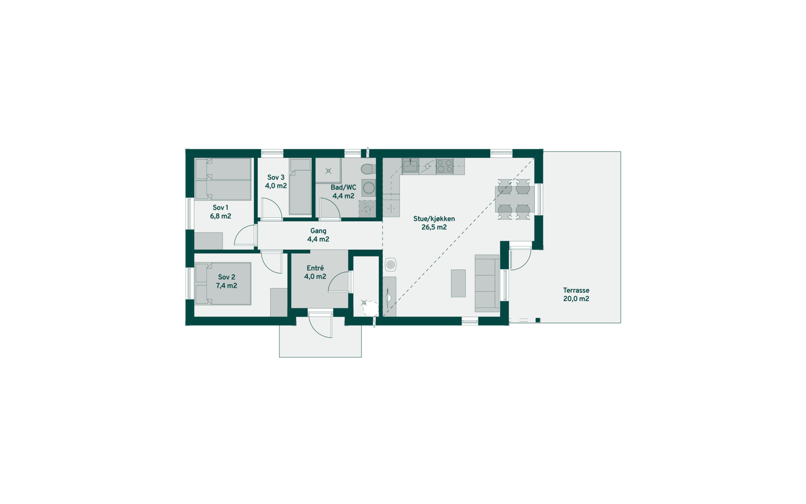 Plantegning Mjuken 65 Galleribilde