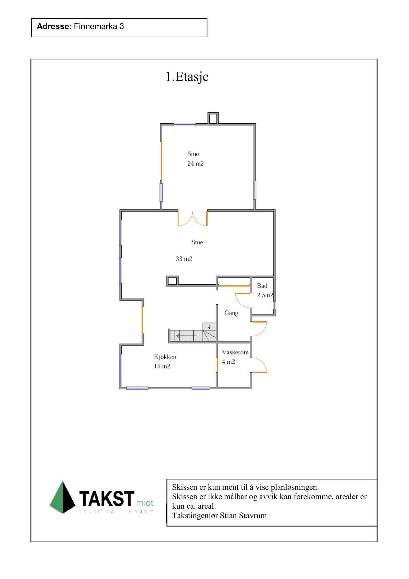 Plantegning 1. etasje Galleribilde