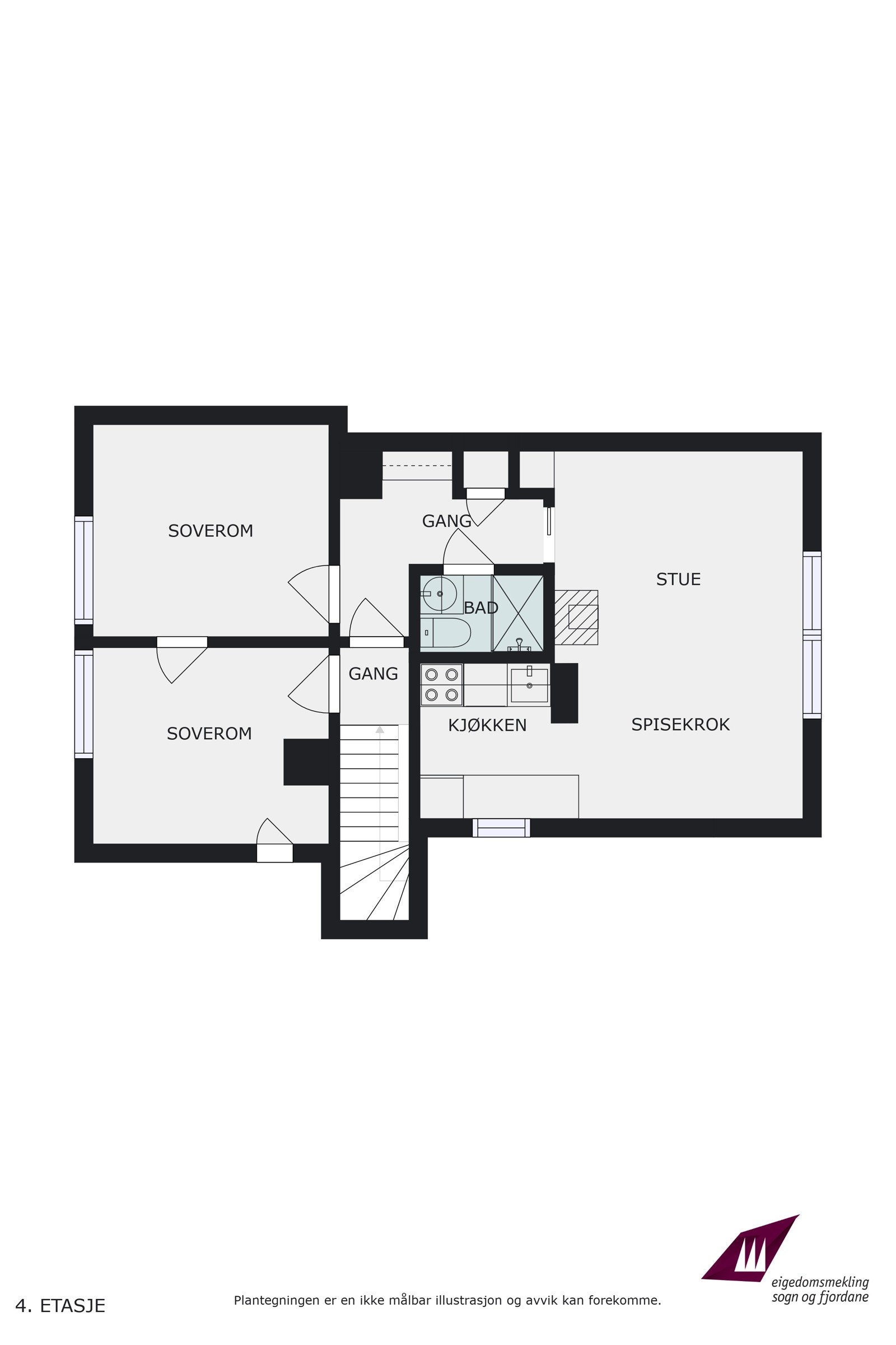Planteikning loft/utleigedel Galleribilde