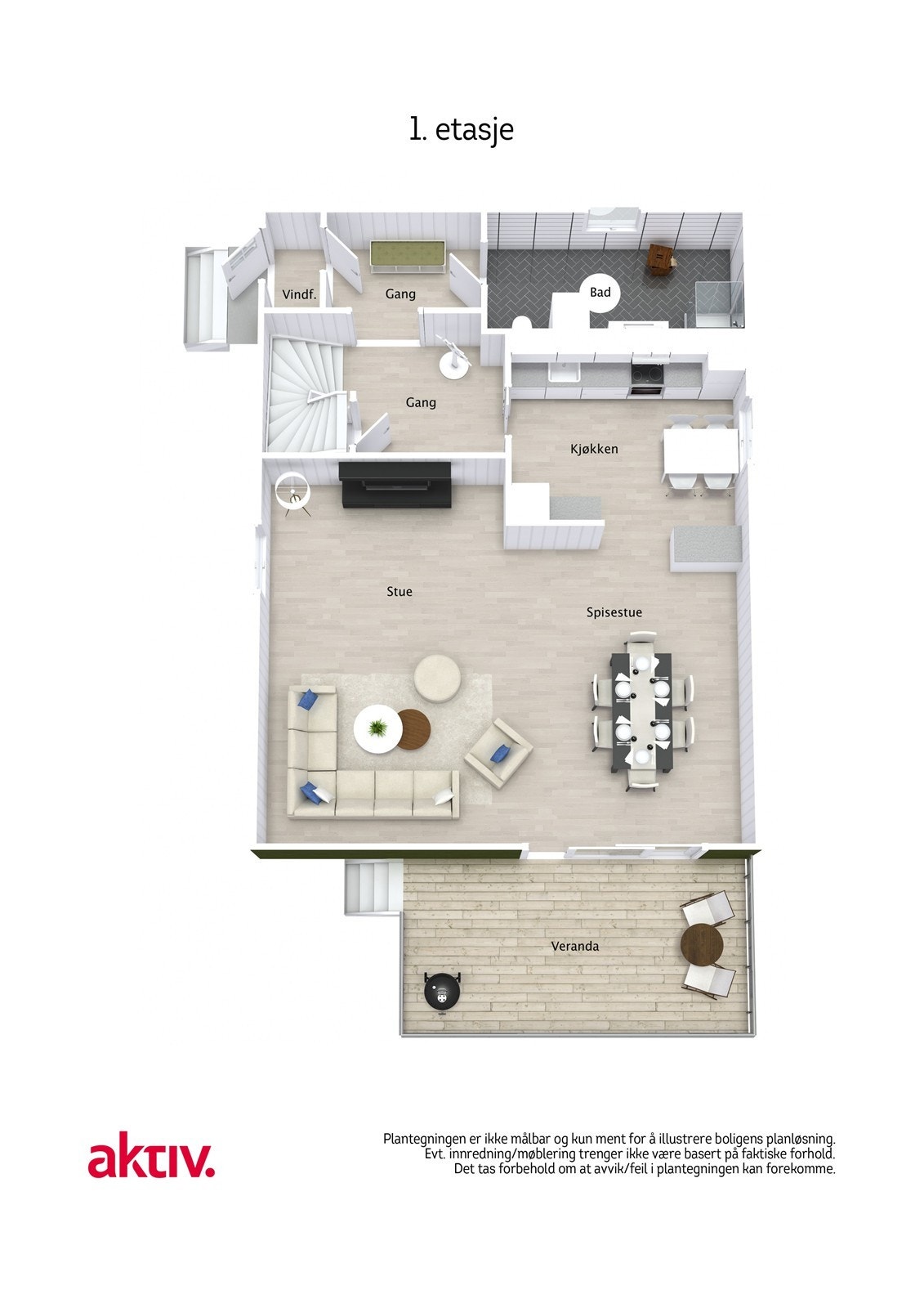 Plantegning 1. etasje Galleribilde