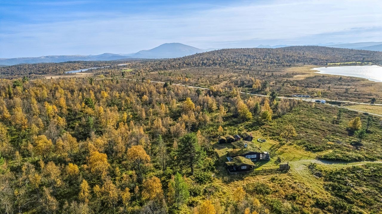 Hytta ligger ved Volsvangan på Åsan. Her er det oppkjørte skiløyper på vinteren Galleribilde