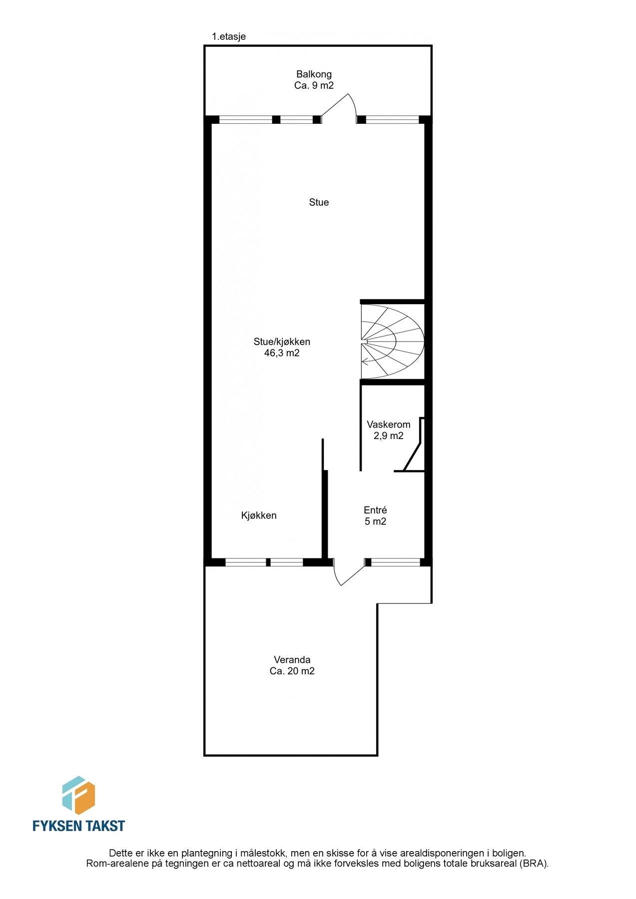 Planskisse 1. etasje Galleribilde