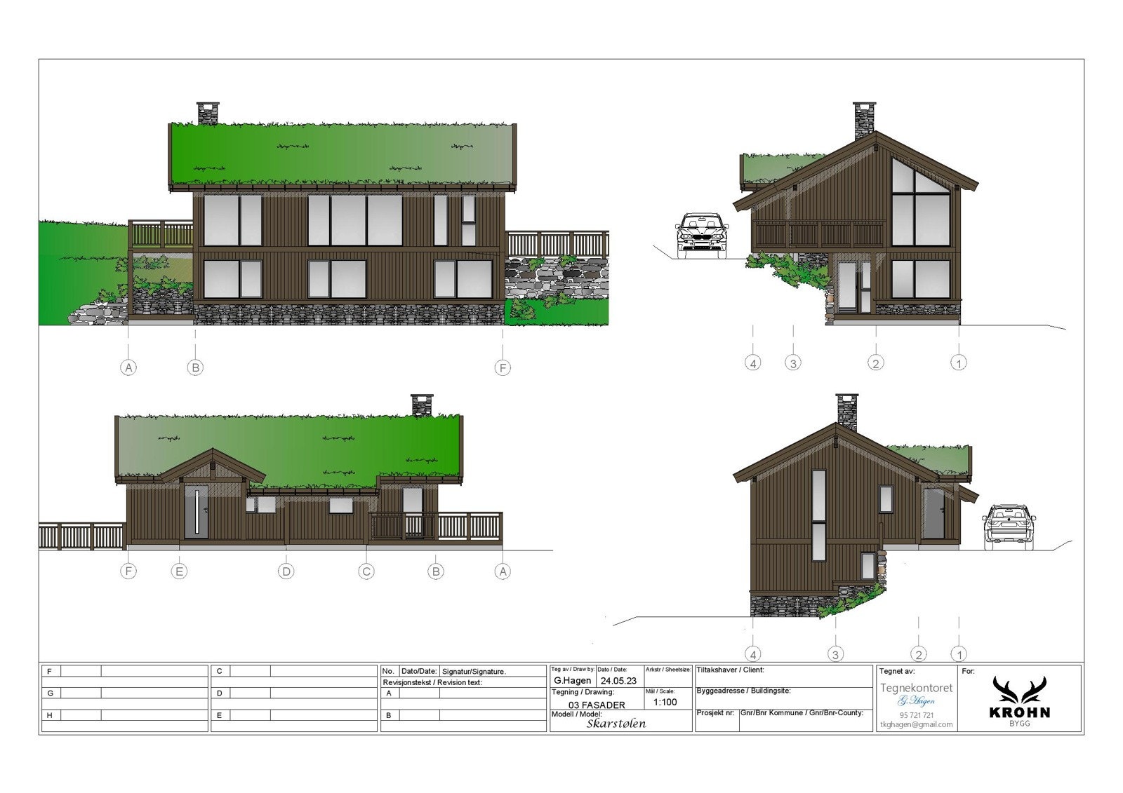 Fasader, hyttemodell Skarstølen Galleribilde
