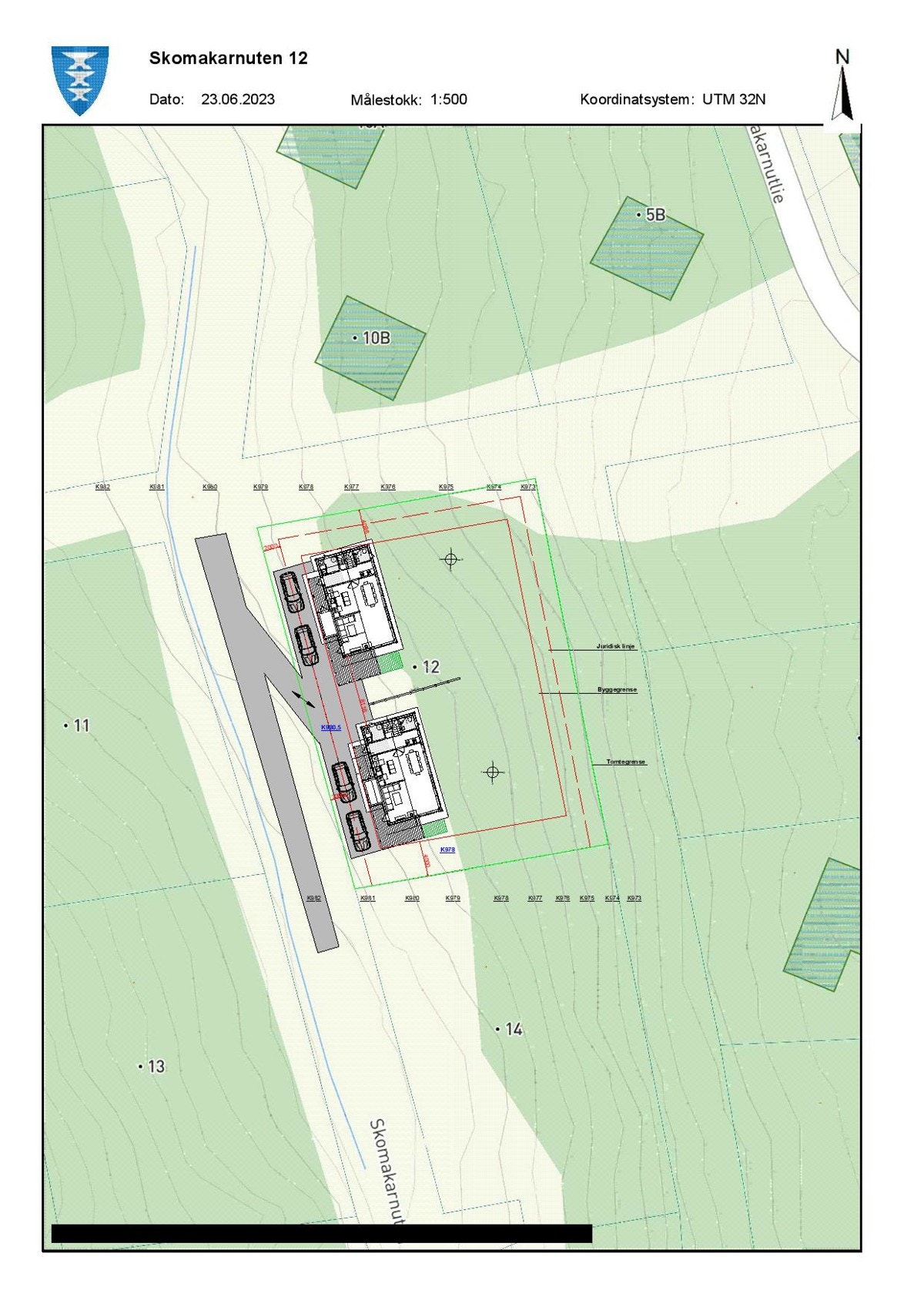 Situasjonsplan som viser at begge hyttene Galleribilde