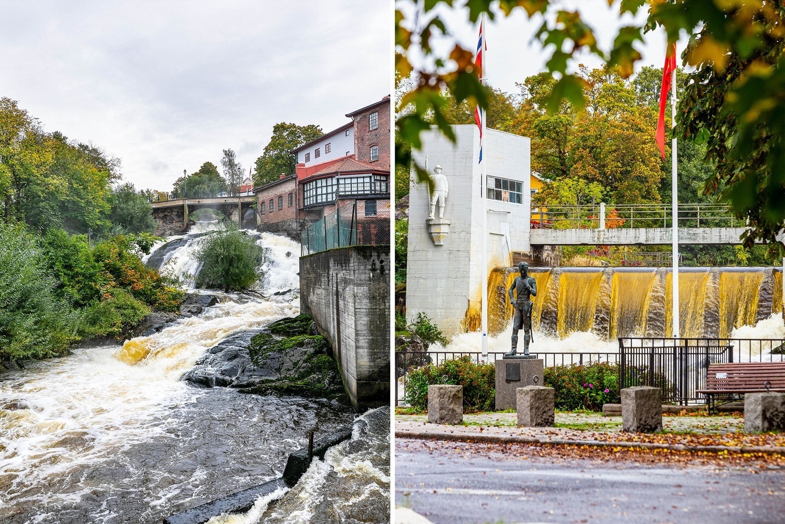 Fra Kongens gate 6 er det kort avstand blant annet til den nye bydelen Verket, over den tidvis spektakulære Mossefossen. Galleribilde