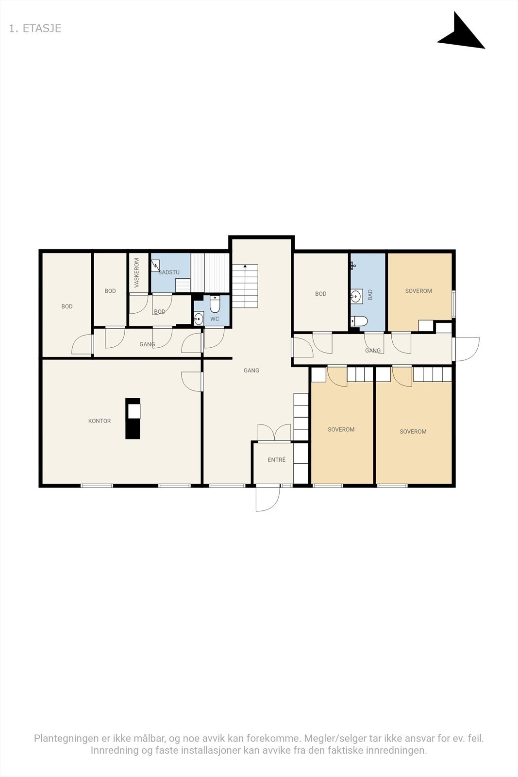 Plantegning 1. etasje Galleribilde