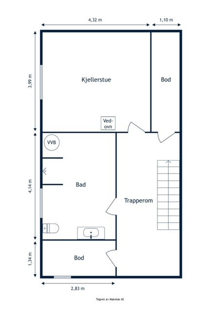 Plantegning kjeller. Galleribilde