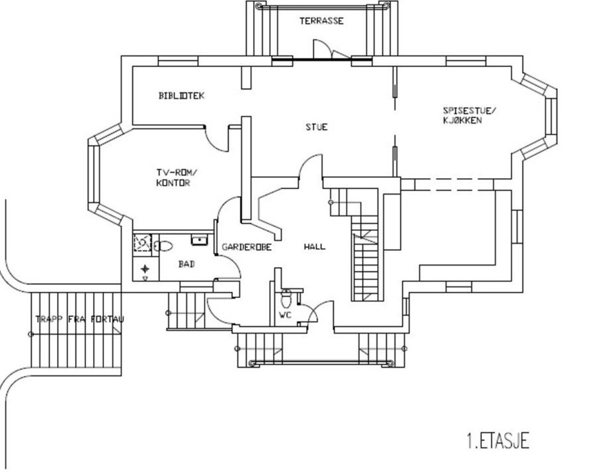 Plantegning 1. etasje. Galleribilde