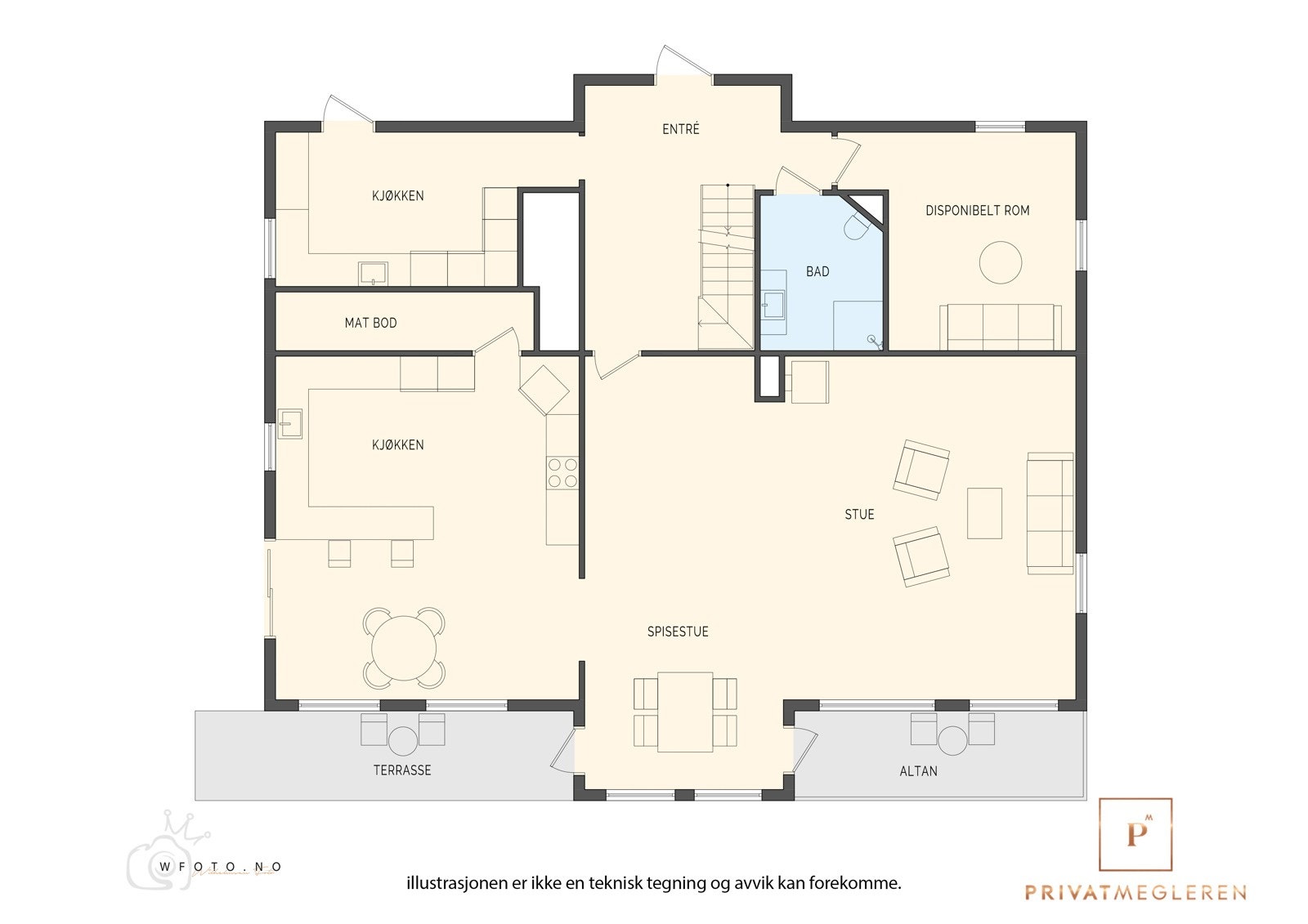 Planløsning 1. etasje Galleribilde