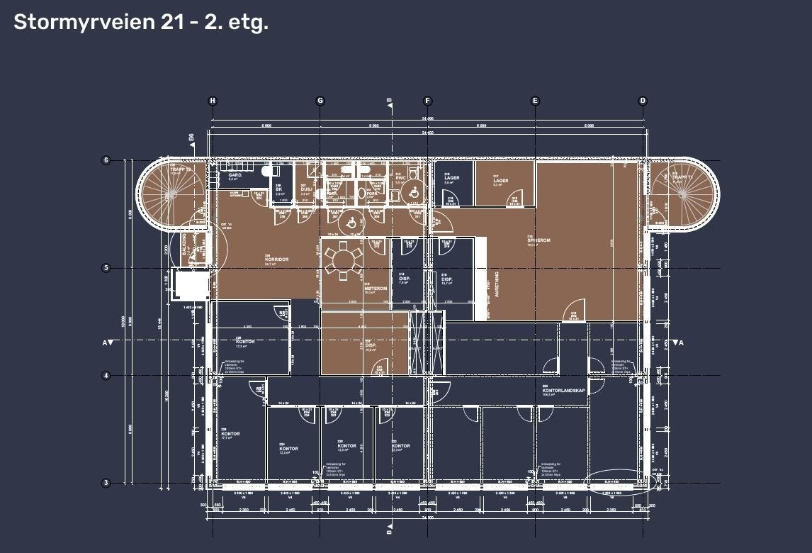Plantegning 2. etasje Galleribilde