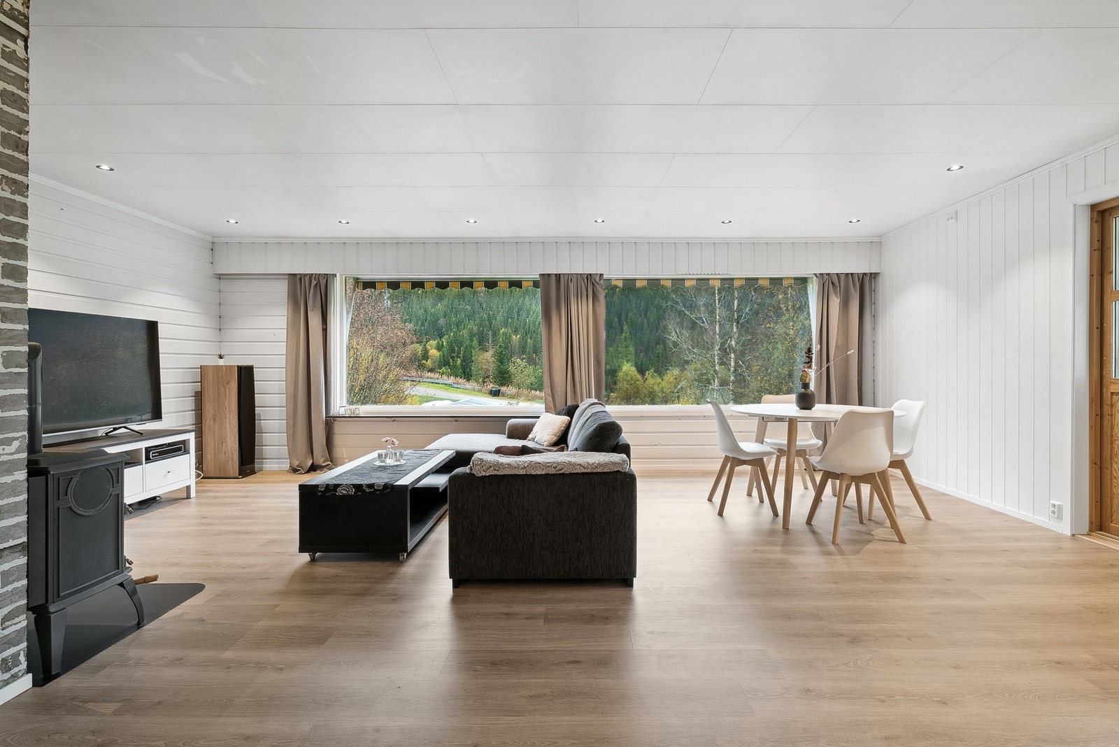 Idyllisk utsikt mot skogholtet. Galleribilde