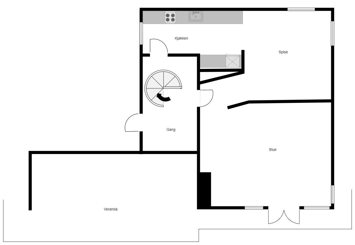 Planskisse 1.etg. Galleribilde