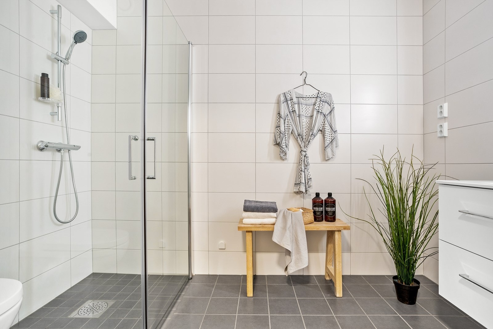 Det er opplegg for vaskemaskin og tørketrommel. Galleribilde