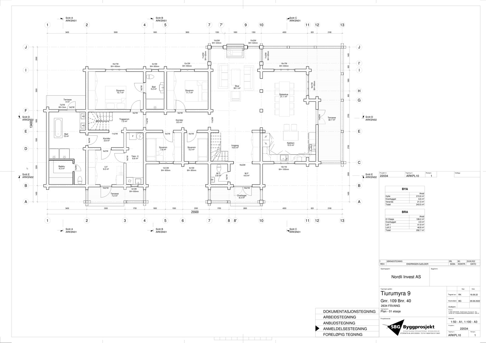 Planløsning 1. etasje Galleribilde