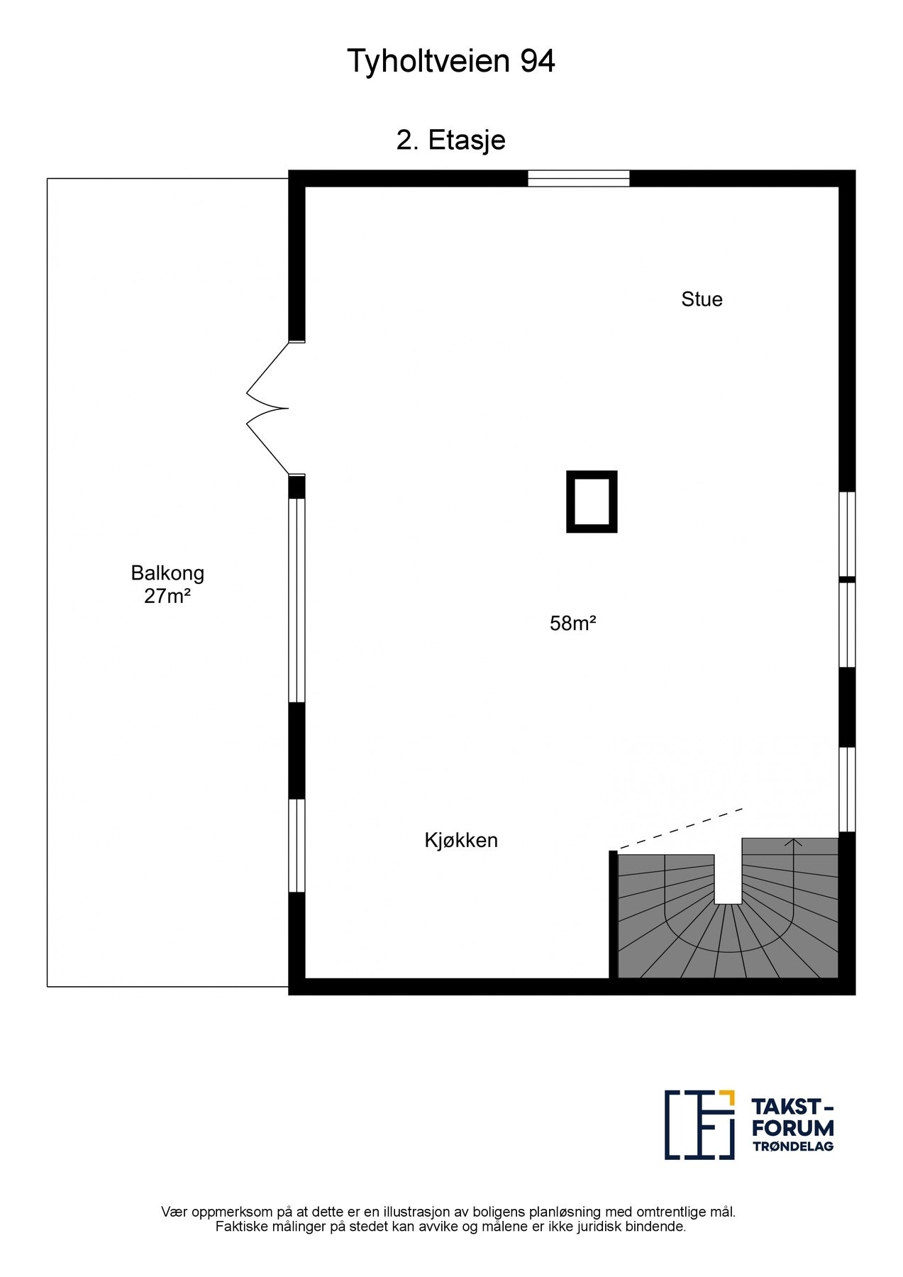 Planskisse med areal - 2.etasje Galleribilde