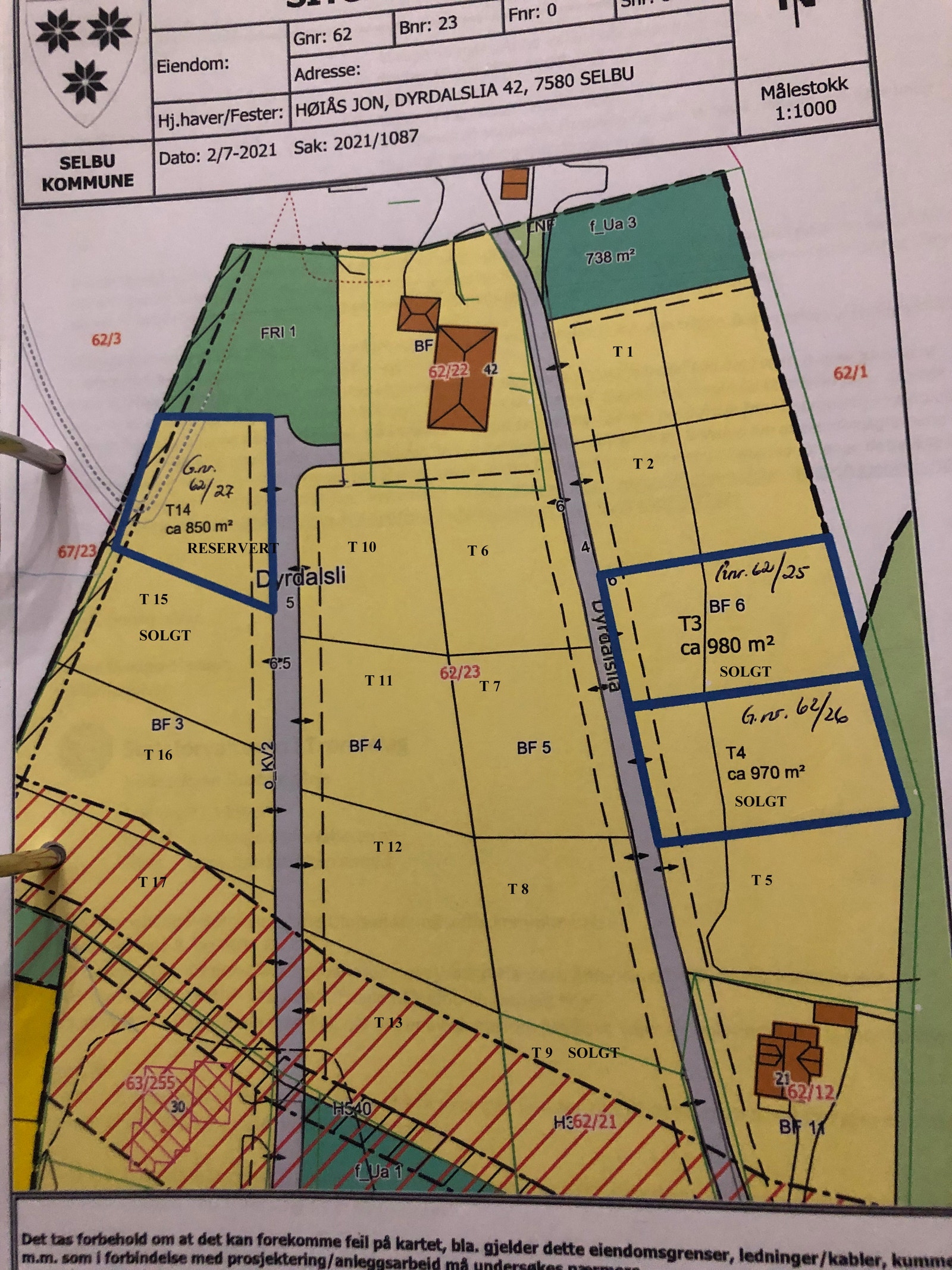 Tomteoversikt - solgte og ledige tomter Galleribilde