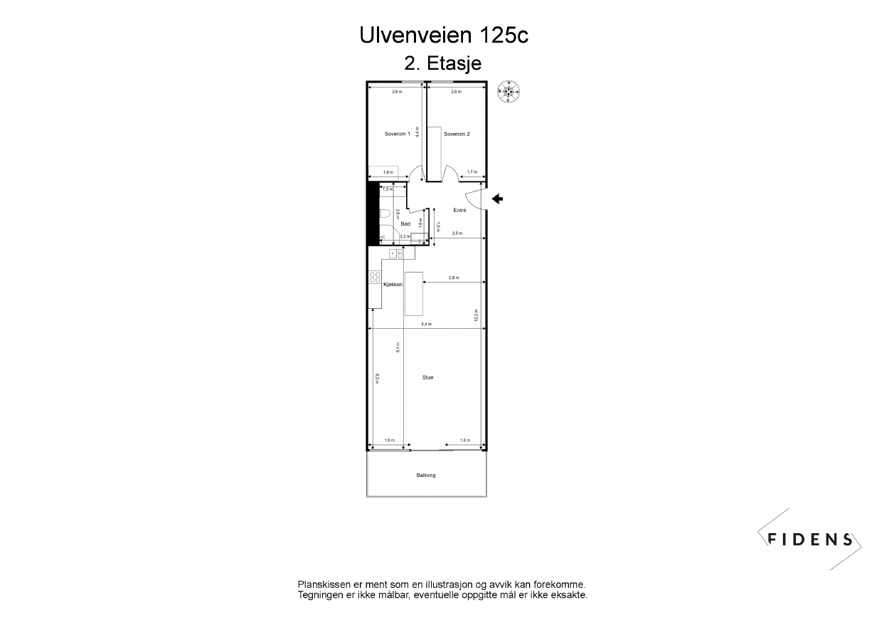 Målsatt plantegning Galleribilde