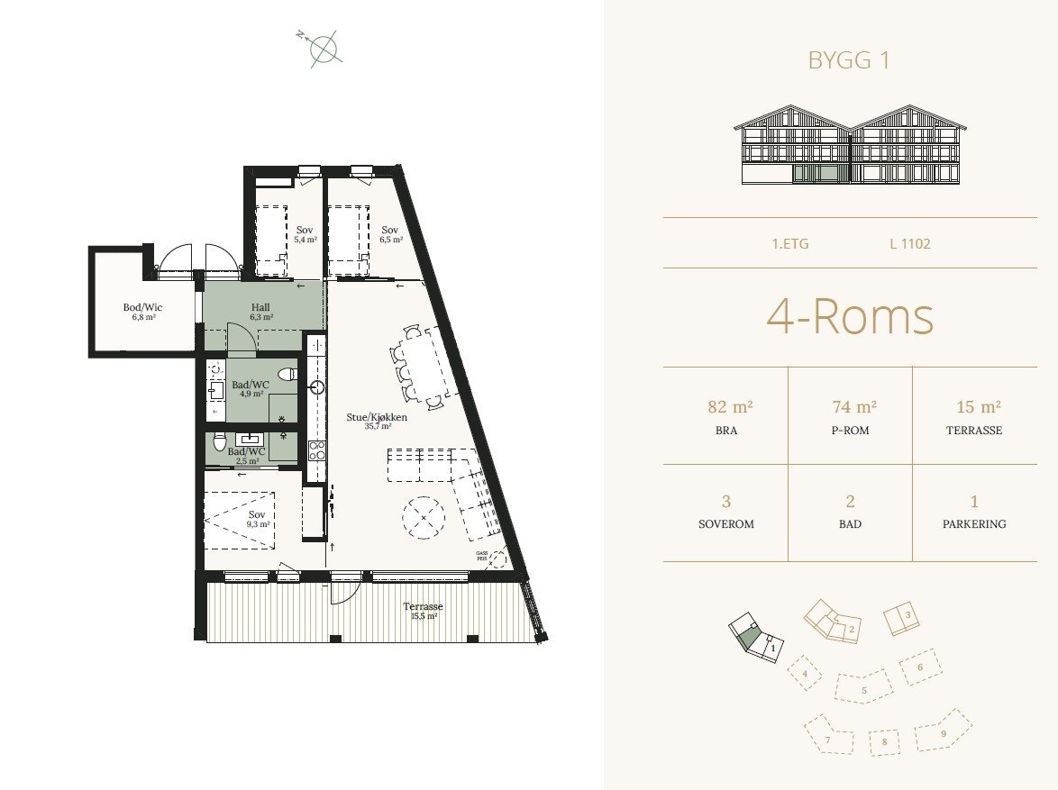 Plantegning leilighet 1102. Galleribilde