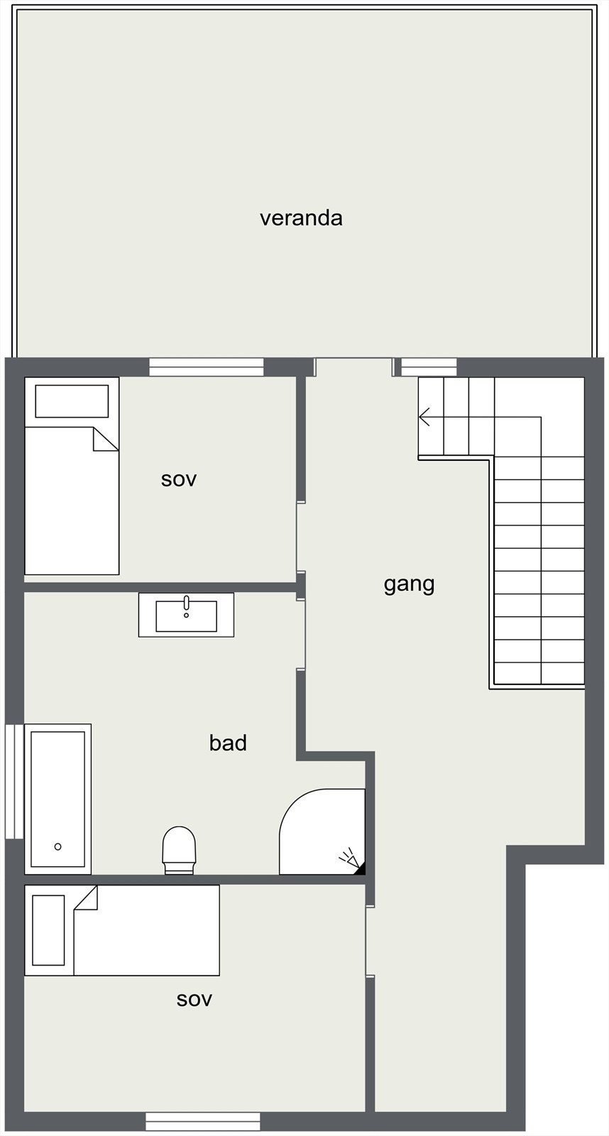 Plantegning andre etasje. Galleribilde
