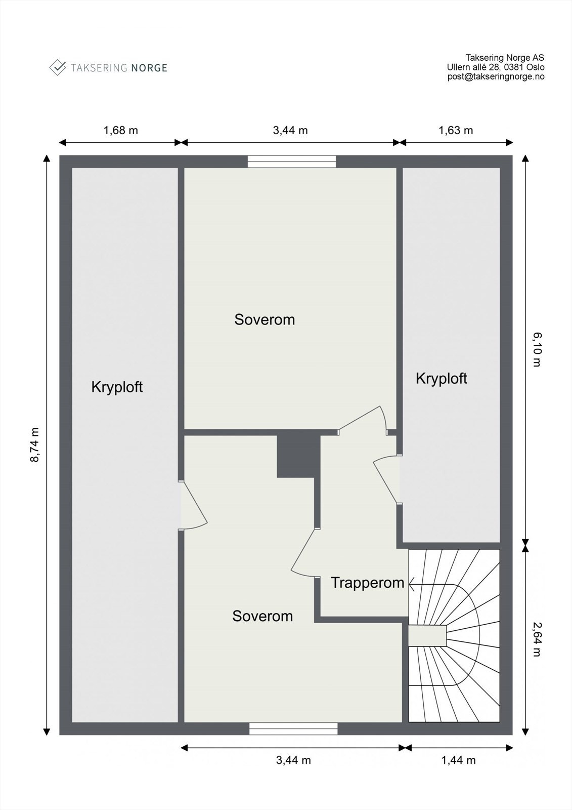 Plantegning av boligens 2. etasje. Galleribilde