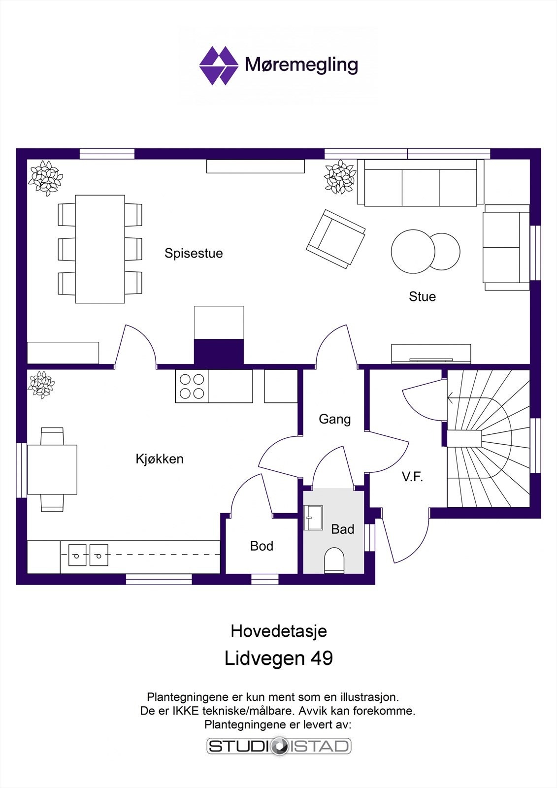 Plantegning - hovedetasje Galleribilde