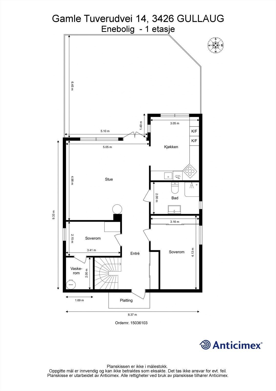 Plantegning 1. etasje Galleribilde