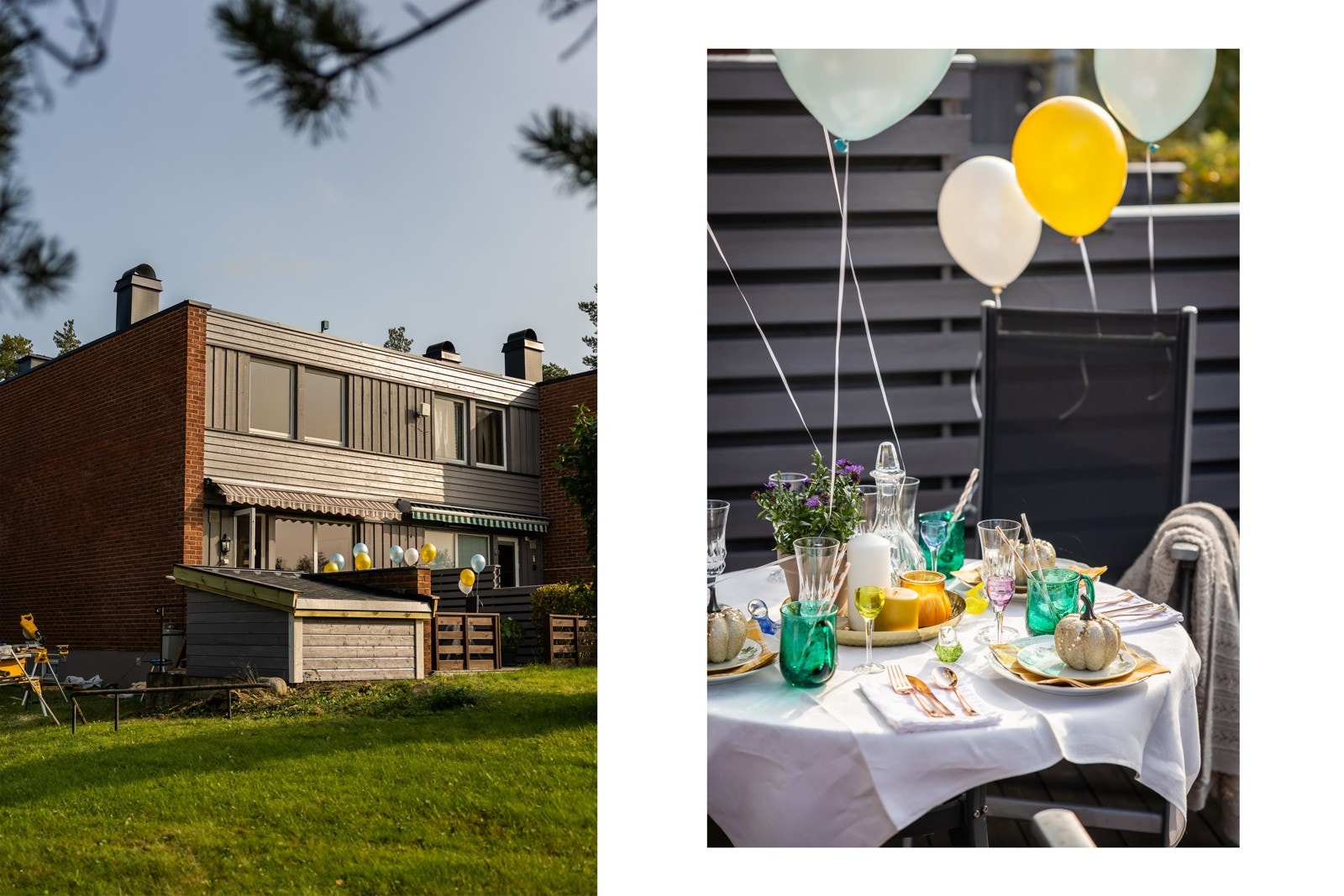 Hagen har et akkurat stort nok plenareal for lek og hygge. Galleribilde