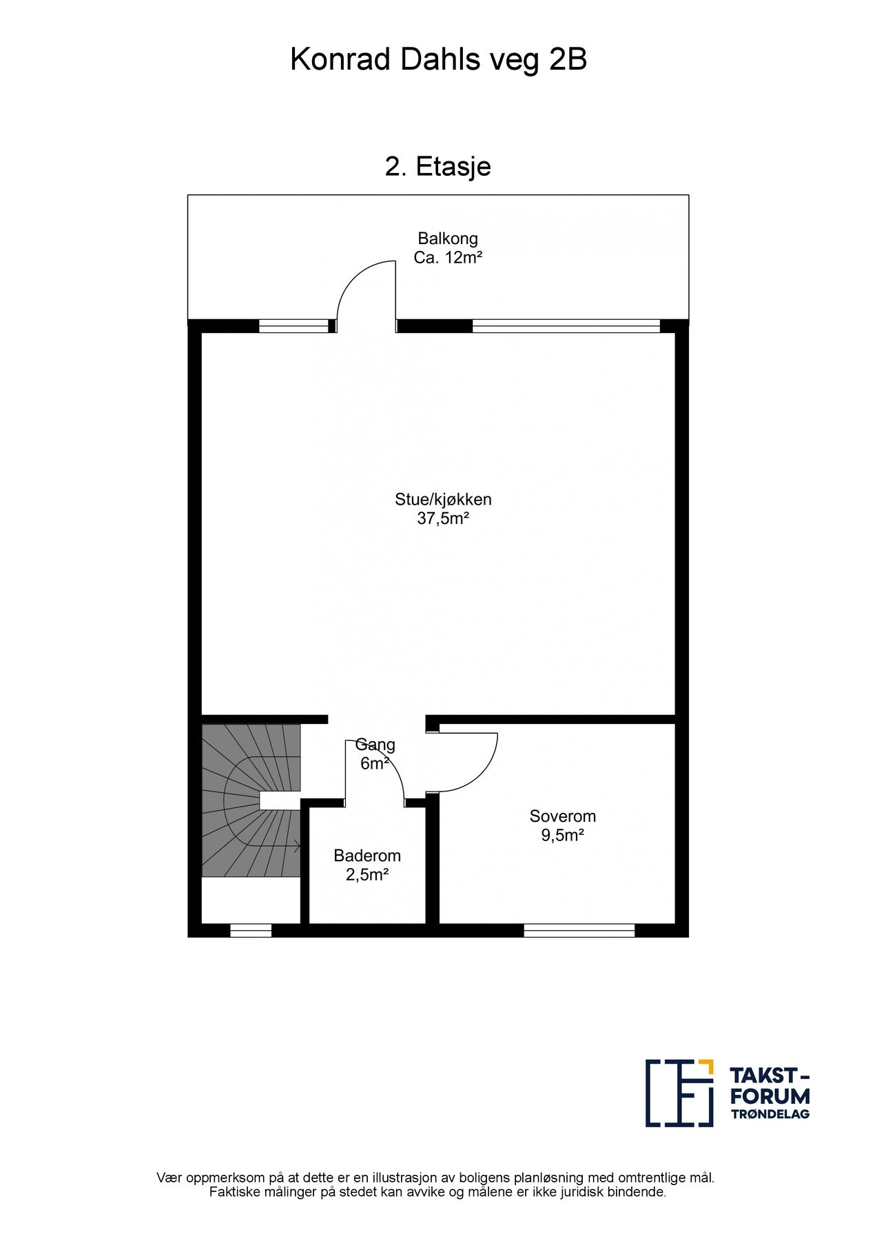 Planskisse 2 etasje med m2 Galleribilde