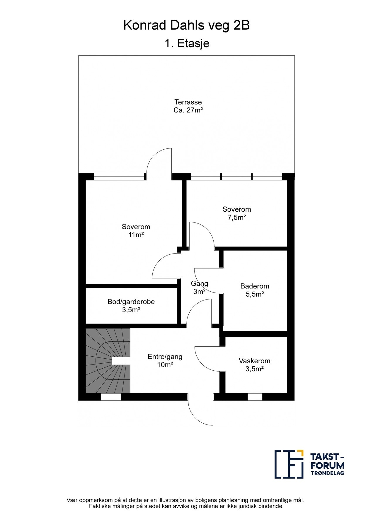 Planskisse 1 etasje med m2 Galleribilde
