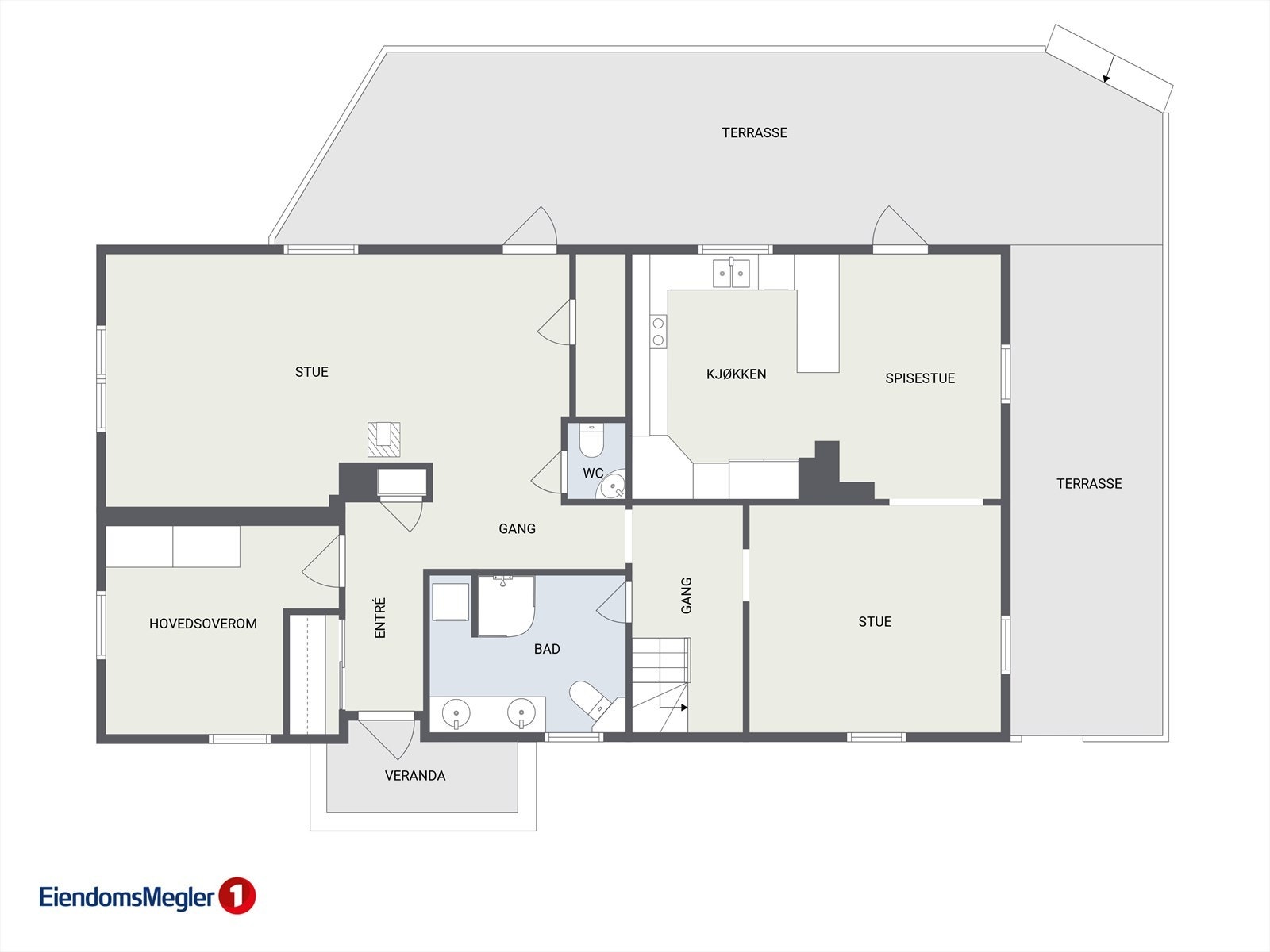 Planskisse 1. etasje. Galleribilde