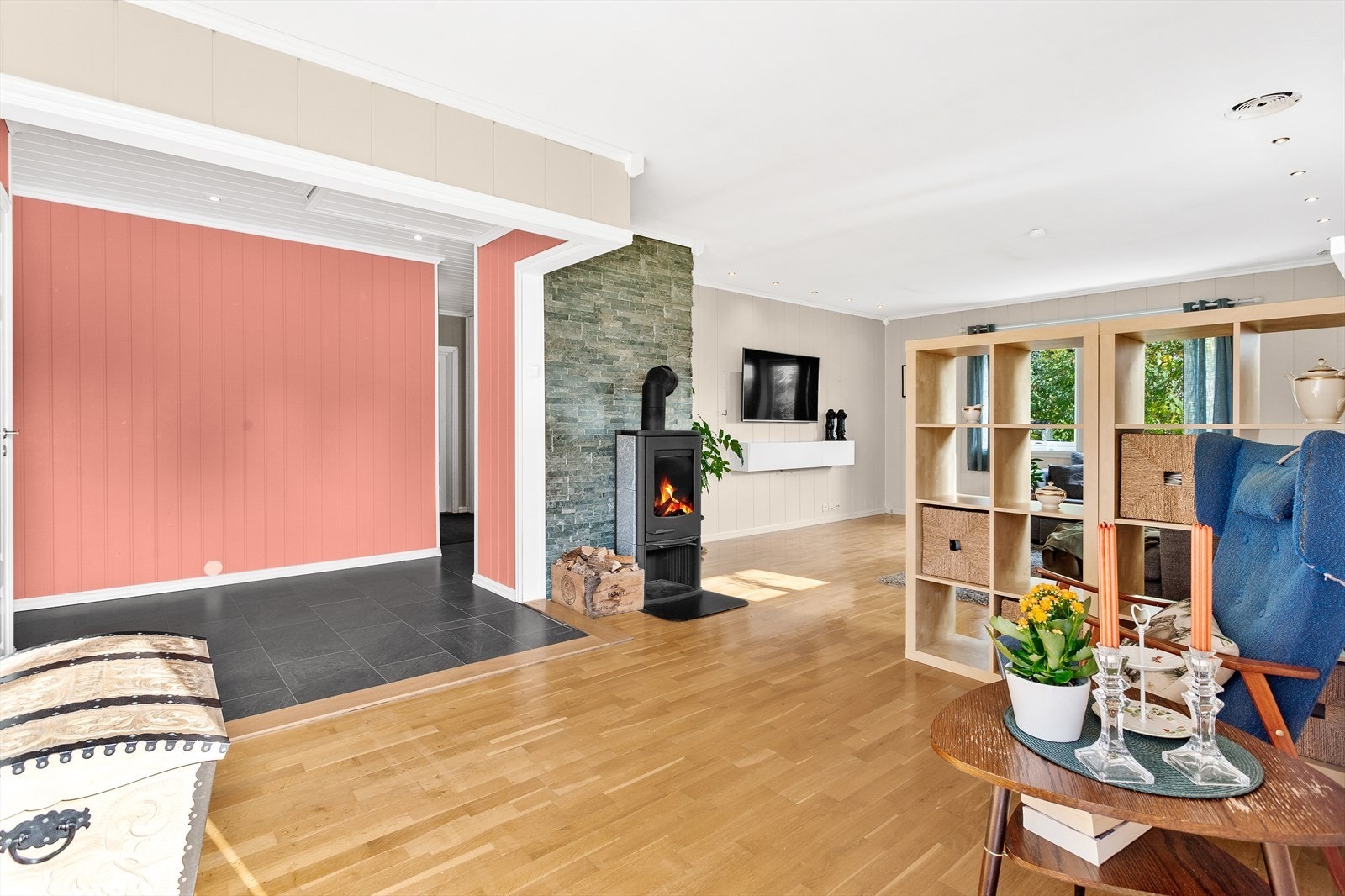 Den vinklede løsningen byr på flere innredningsmuligheter. Galleribilde