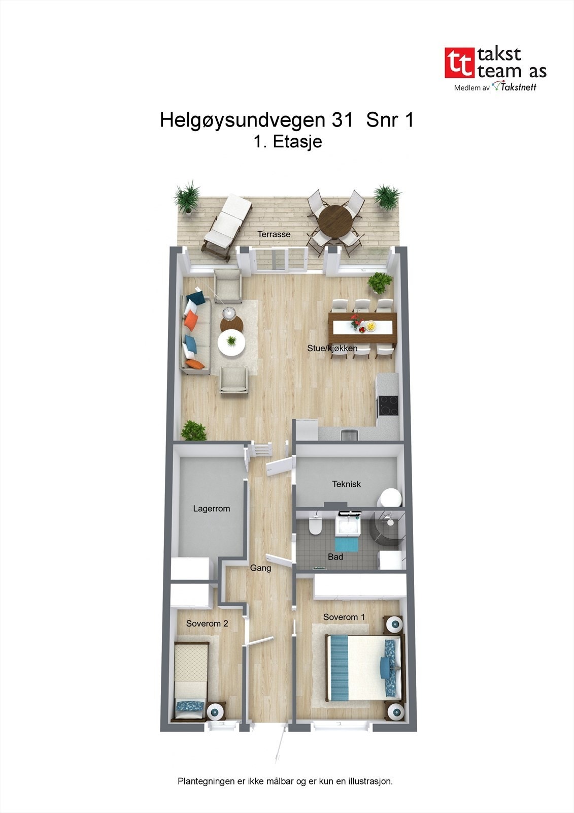 Plantegning i 3D Galleribilde