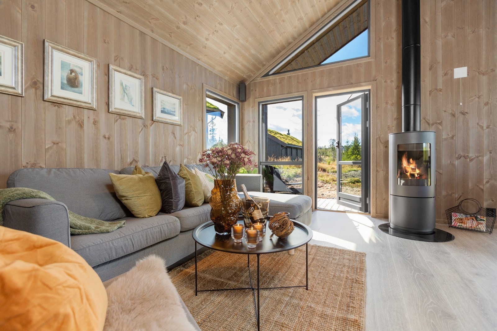 Fra stua er det direkte utgang til solrik terrasse Galleribilde