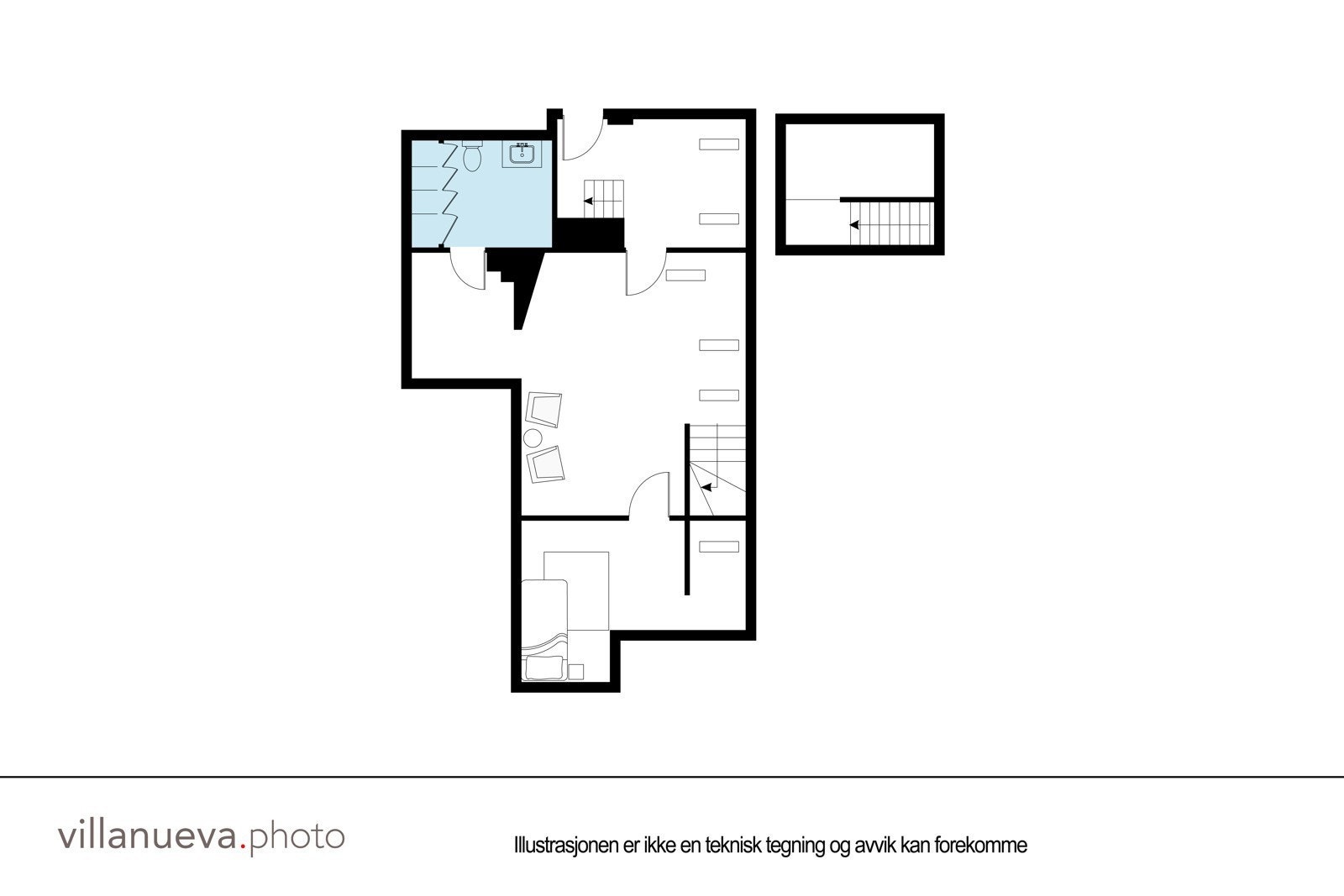 Plantegning loftsetasje. Galleribilde